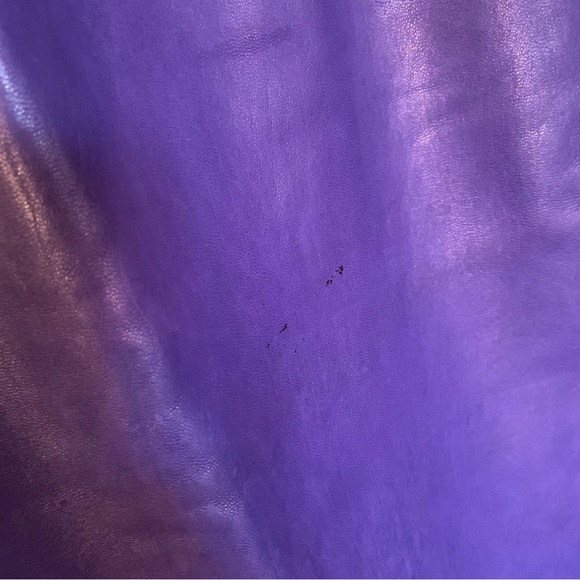 Vintage Supple Purple Leather Skirt Sz. 4 Rayon lined 24” waist - Picture 6 of 10
